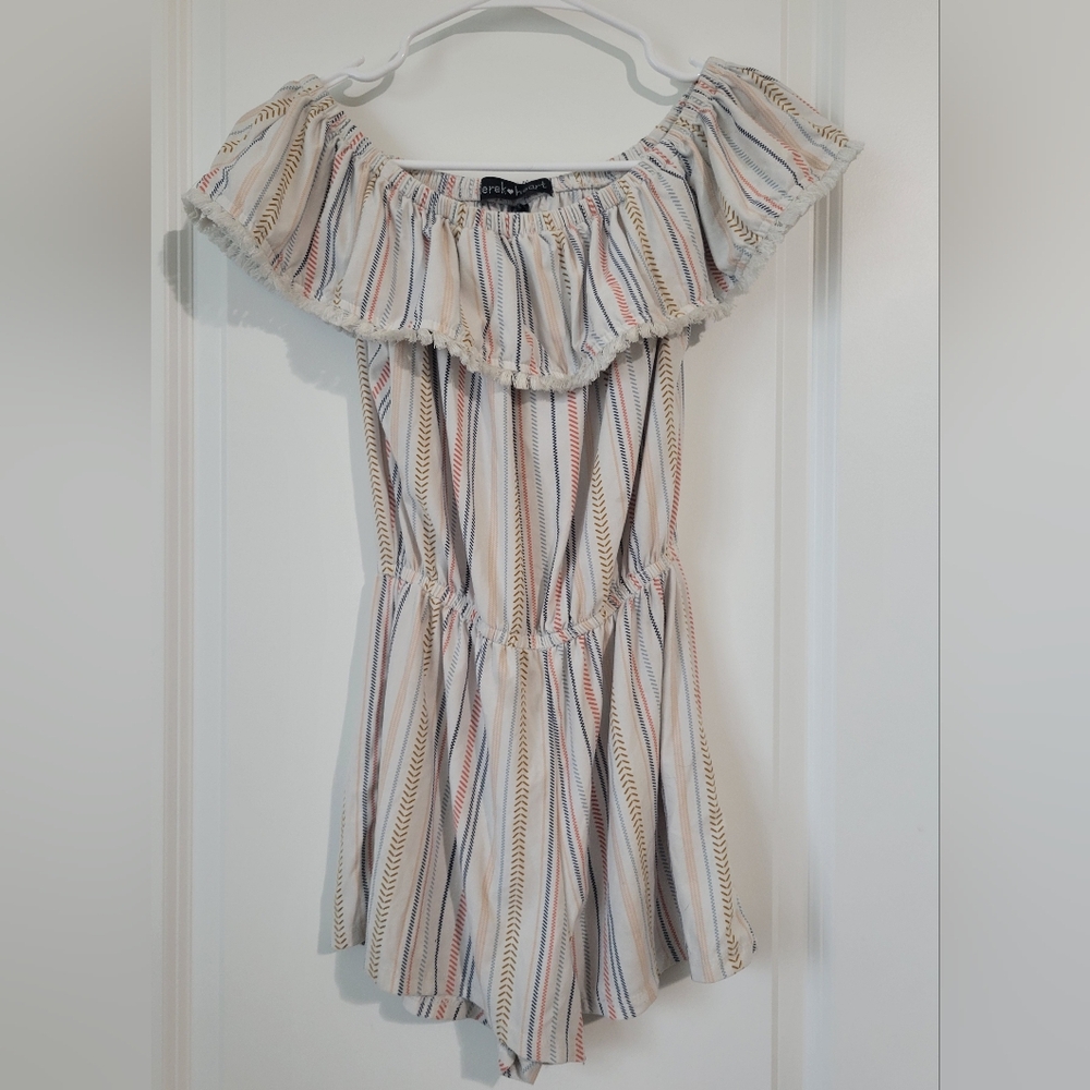 Derek Heart Striped Romper size small